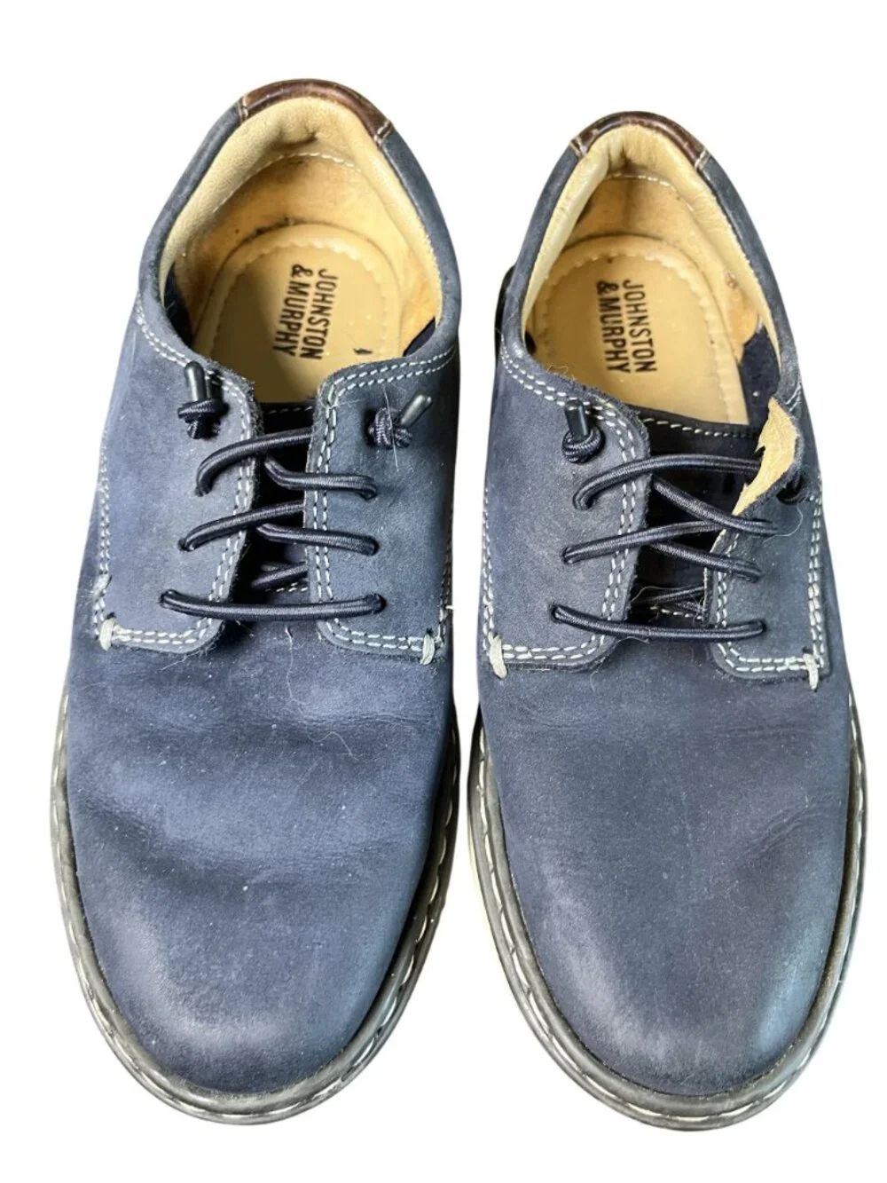 Johnston & Murphy Oxford Sneaker 11M Blue Leather Preppy Classic Wedding
